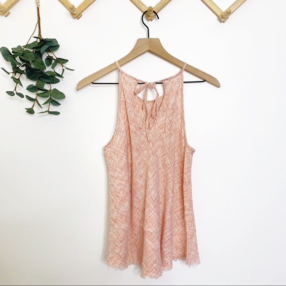 Cloth & Stone pink frayed halter tank top - Picture 4 of 8